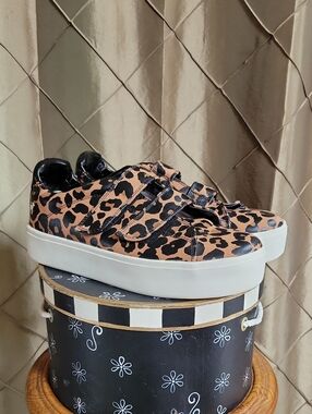 EUC- Goats ‘The 305’ Leopard Print Coated Canvas Sneaker